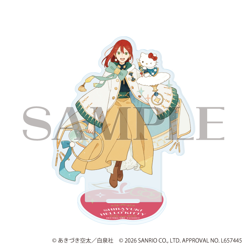 【A3】アクリルスタンド「赤髪の白雪姫×サンリオキャラクターズ」01/白雪×ハローキティ（コラボイラスト）