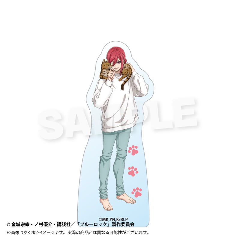 【Y Line】ブルーロック アクリルブロック 猫と戯れver. 千切 豹馬