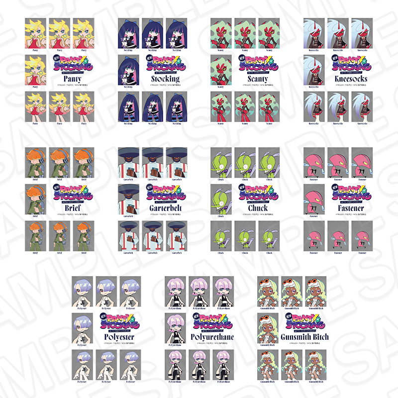 【コンテンツシード】New PANTY & STOCKING with GARTERBELT 証明写真風ステッカー（ランダム） 1BOX入数：11