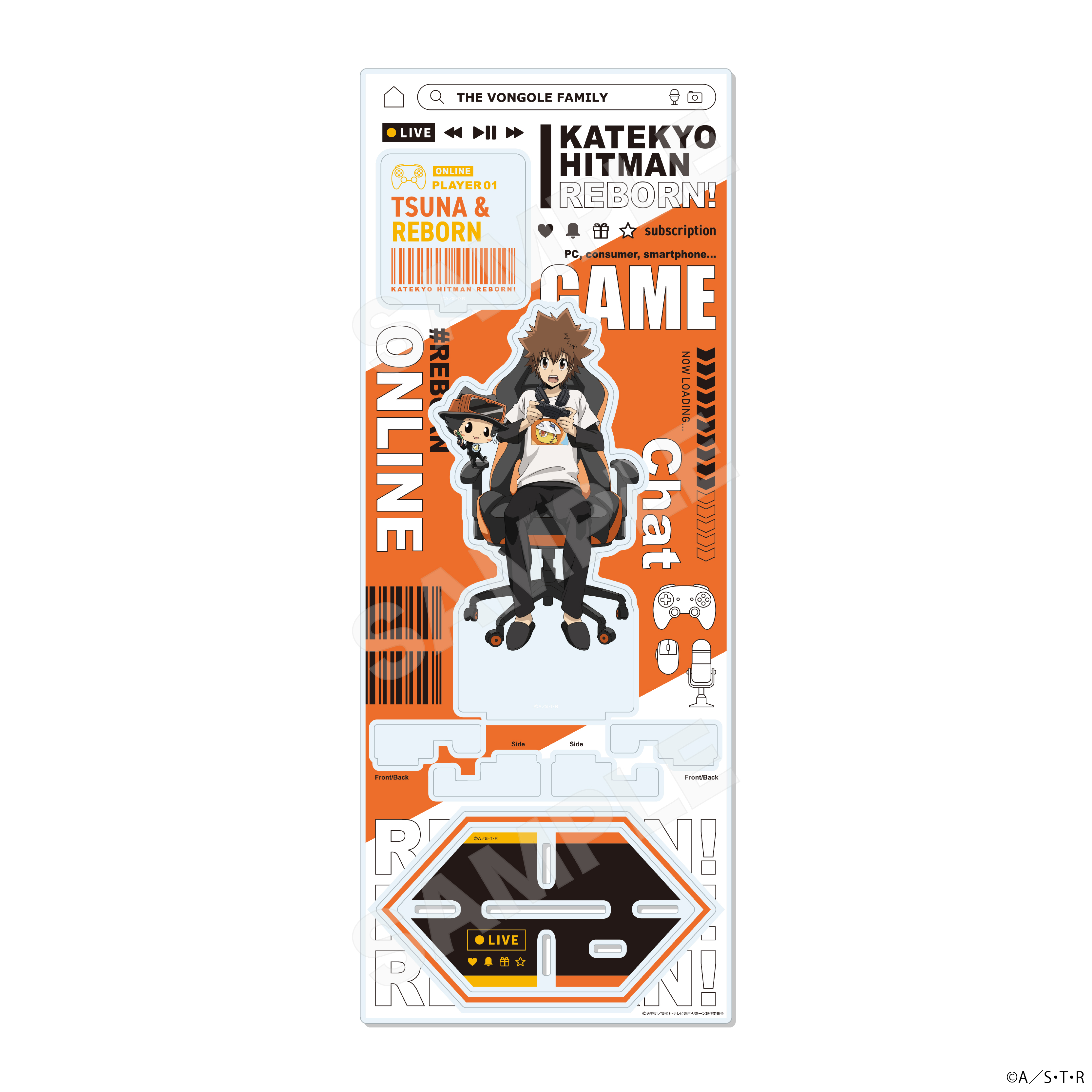 【CS.FRONT】家庭教師ヒットマンREBORN！ ゲーム配信者風ver. アクリルスタンド（L） /01 沢田綱吉&リボーン