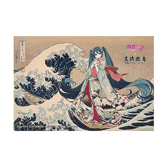 【Presence】初音ミク×葛飾北斎 iXima ポストカード 神奈川沖波裏 着物
