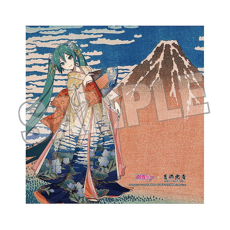 【Presence】初音ミク×葛飾北斎 iXima ハンドタオル 凱風快晴