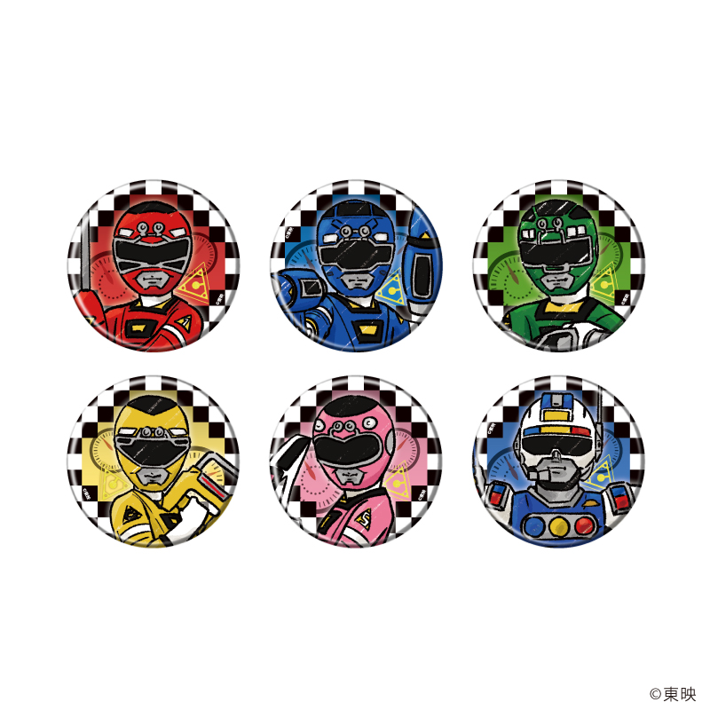 【Miyuki】缶バッジ「激走戦隊カーレンジャー」01/ブラインド（全6種）（グラフアートイラスト） 1BOX入数：6