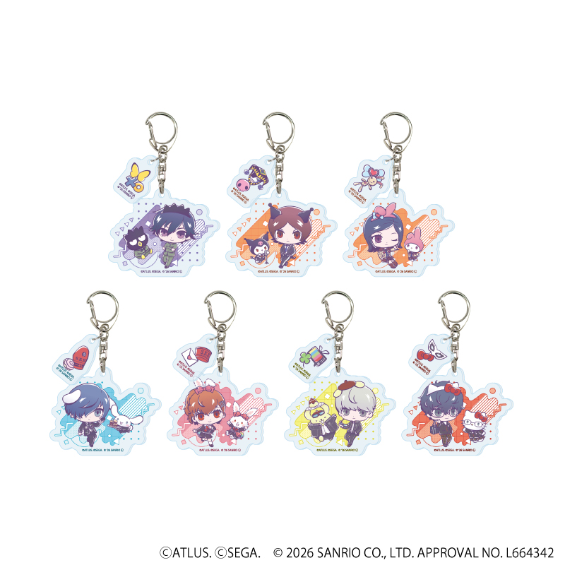 【Miyuki】パーツ付きアクリルキーホルダー「P30th×サンリオキャラクターズ」01/ブラインド（全7種）（コラボイラスト） 1BOX入数：7