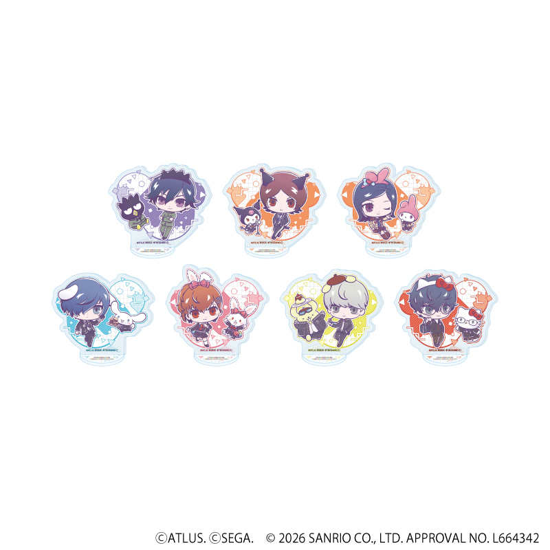 【Miyuki】アクリルぷちスタンド「P30th×サンリオキャラクターズ」01/ブラインド（全7種）（コラボイラスト） 1BOX入数：7