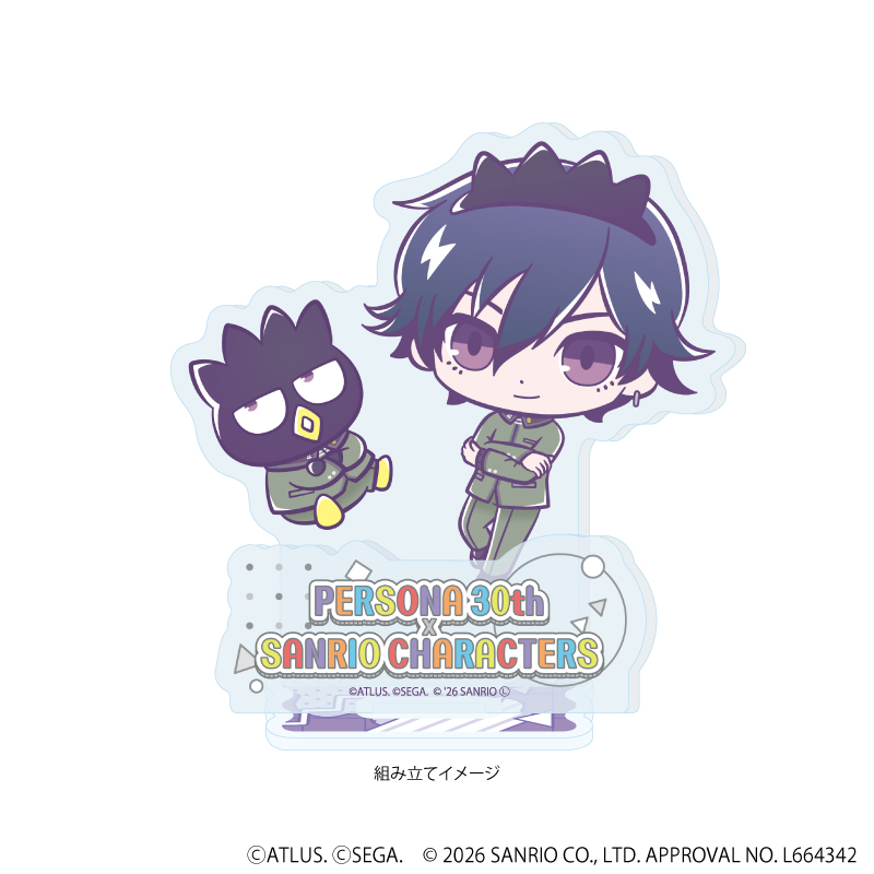 【Miyuki】アクリルスタンドプレート「P30th×サンリオキャラクターズ」01/P1主人公・バッドばつ丸（コラボイラスト）