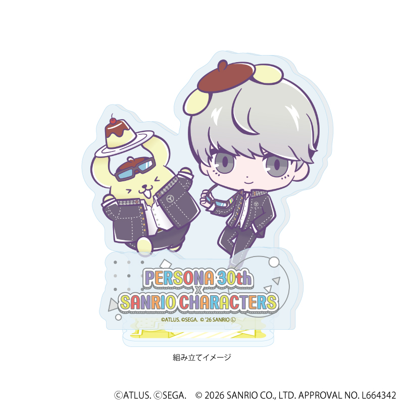 【Miyuki】アクリルスタンドプレート「P30th×サンリオキャラクターズ」06/P4主人公・ポムポムプリン（コラボイラスト）