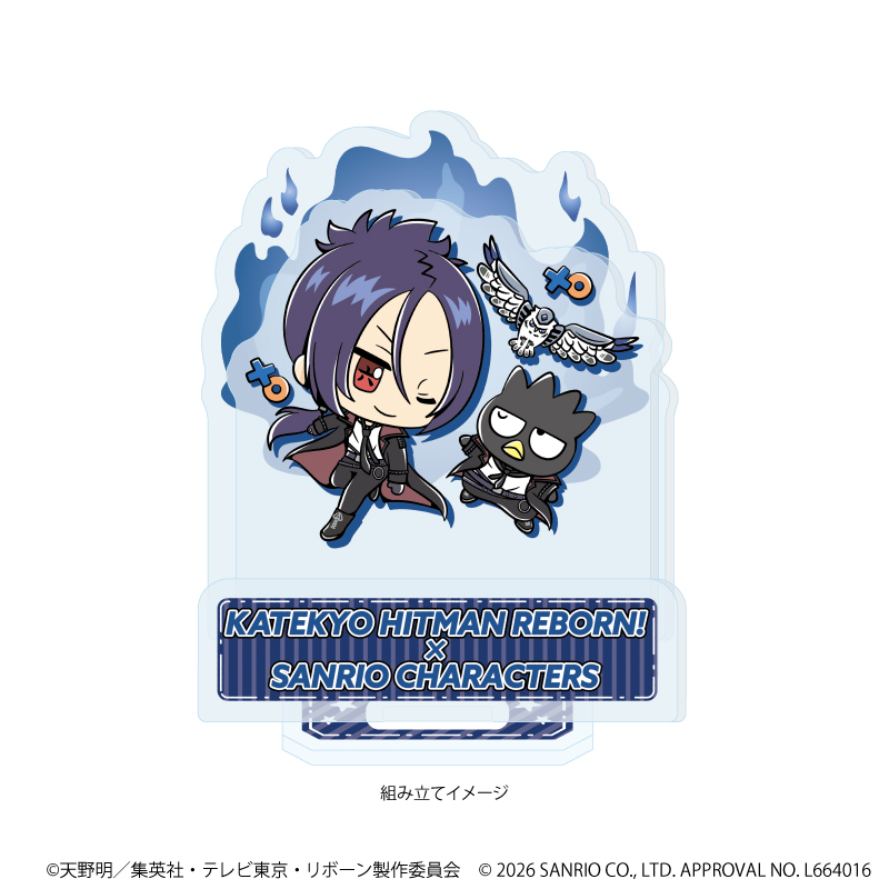 【Miyuki】アクリルスタンドプレート「家庭教師ヒットマンREBORN！×SANRIO CHARACTERS」06/六道骸×バッドばつ丸（コラボイラスト）