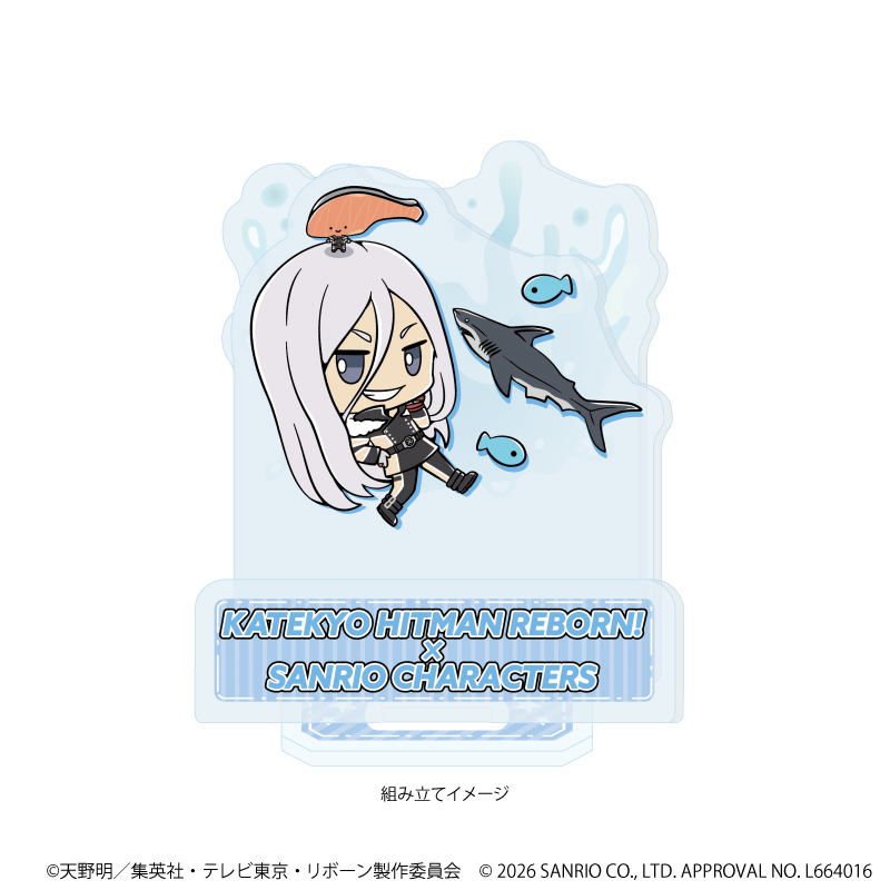 【Miyuki】アクリルスタンドプレート「家庭教師ヒットマンREBORN！×SANRIO CHARACTERS」08/スクアーロ×KIRIMIちゃん.（コラボイラスト）