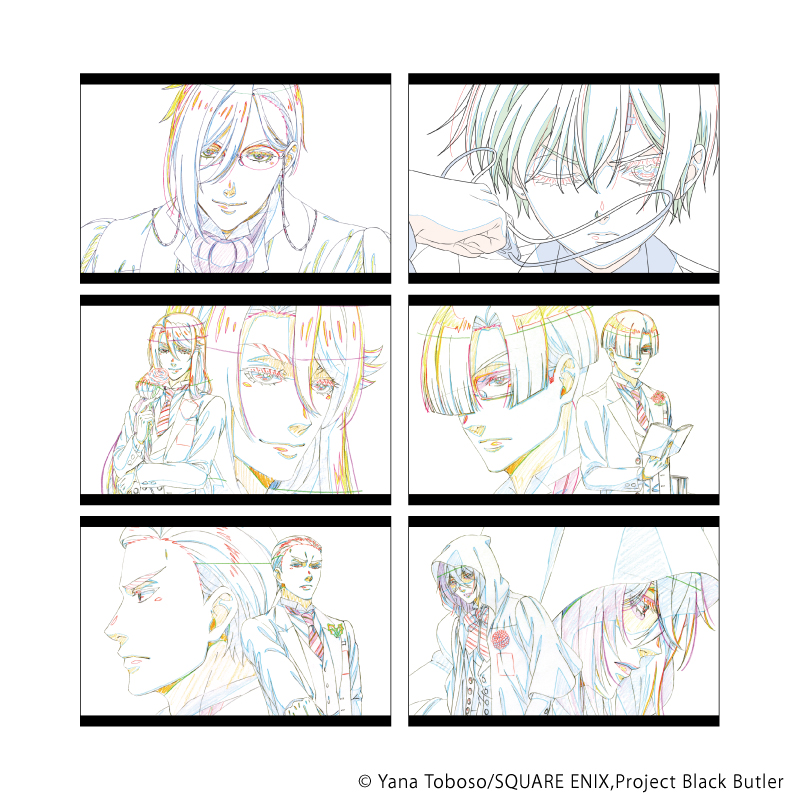 【A3】ポストカード6枚セットアニメ「黒執事 -寄宿学校編-」01/寄宿学校編セット（原画イラスト）