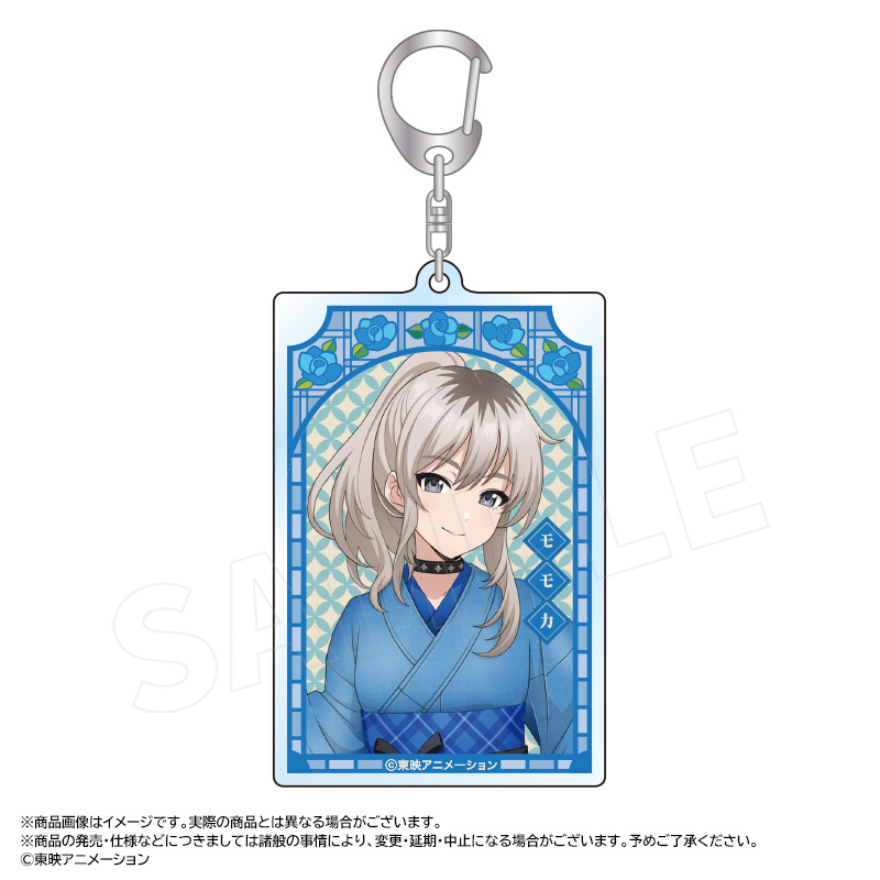 【ANICRAFT】アニメ「ガールズバンドクライ」 描き下ろし和装デニムver. スクエアキーホルダー B 河原木 桃香