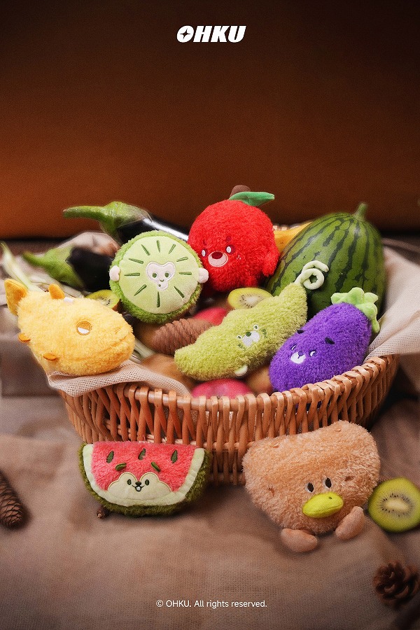 【OHKU】JUICYPALS COLLECTIVE シリーズ ぬいぐるみチャーム ブラインドボックス 1BOX入数：6