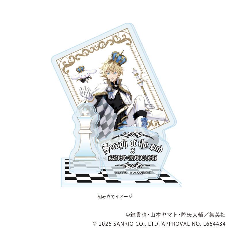 【A3】アクリルスタンドプレート「終わりのセラフ×サンリオキャラクターズ」02/百夜ミカエラ×シナモロール（コラボイラスト）