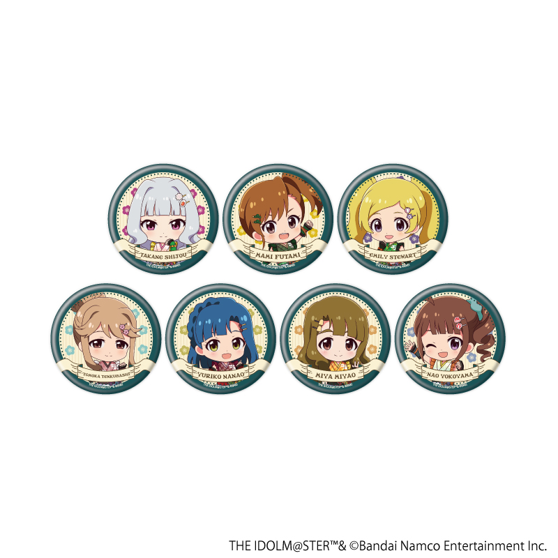 【A3】缶バッジ「アイドルマスター ミリオンライブ！」19/和風喫茶ver. トレーディング（全7種）（ミニキャライラスト） 1BOX入数：7