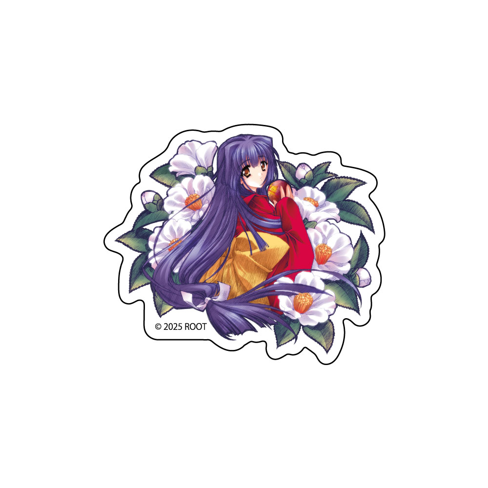 【カーテン魂】顔のない月 アクリルバッジ（倉木水菜/白椿）