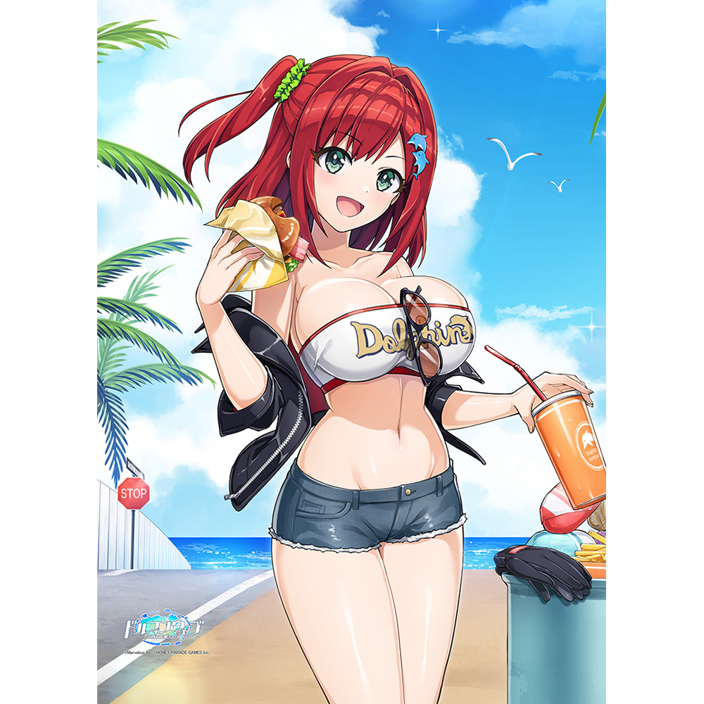 【カーテン魂】ドルフィンウェーブ 描き下ろしB2タペストリー（咲宮 入華/コーストライディング）Wスエード