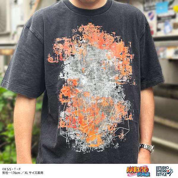 【ムービック】NARUTO-ナルト- 疾風伝 スタジオぴえろスタイル ヴィンテージ風Tシャツ うずまきナルト XL