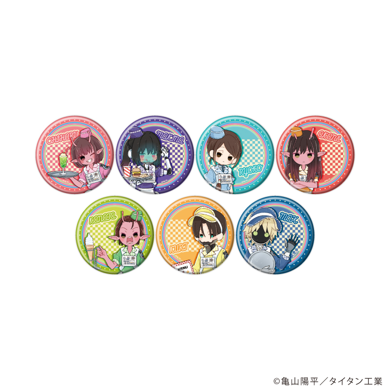 【A3】缶バッジ「TVアニメ『銀河特急 ミルキー☆サブウェイ』」02/ブラインド（全7種）ダイナーver.（グラフアートイラスト） 1BOX入数：7