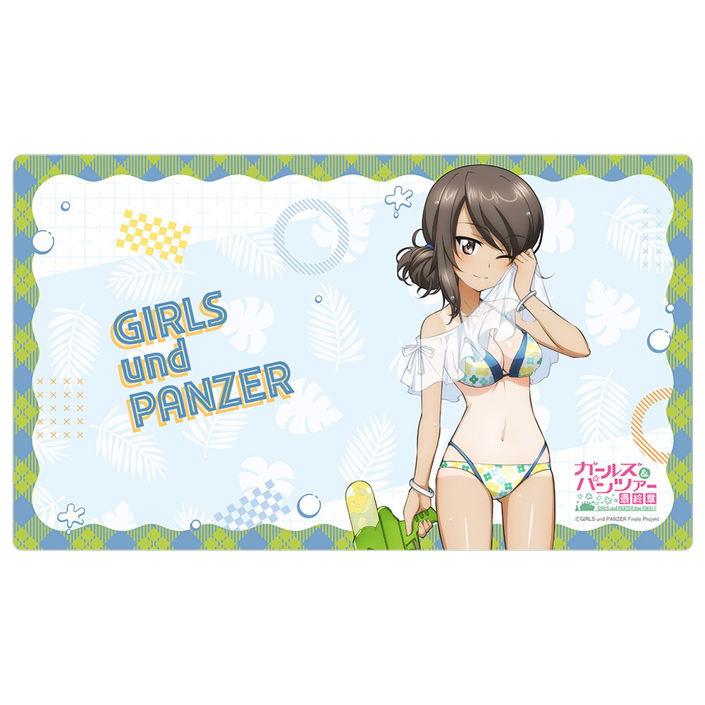 【カーテン魂】ガールズ&パンツァー 最終章 描き下ろしラバーマット （ミカ/水鉄砲 日焼けVer.）