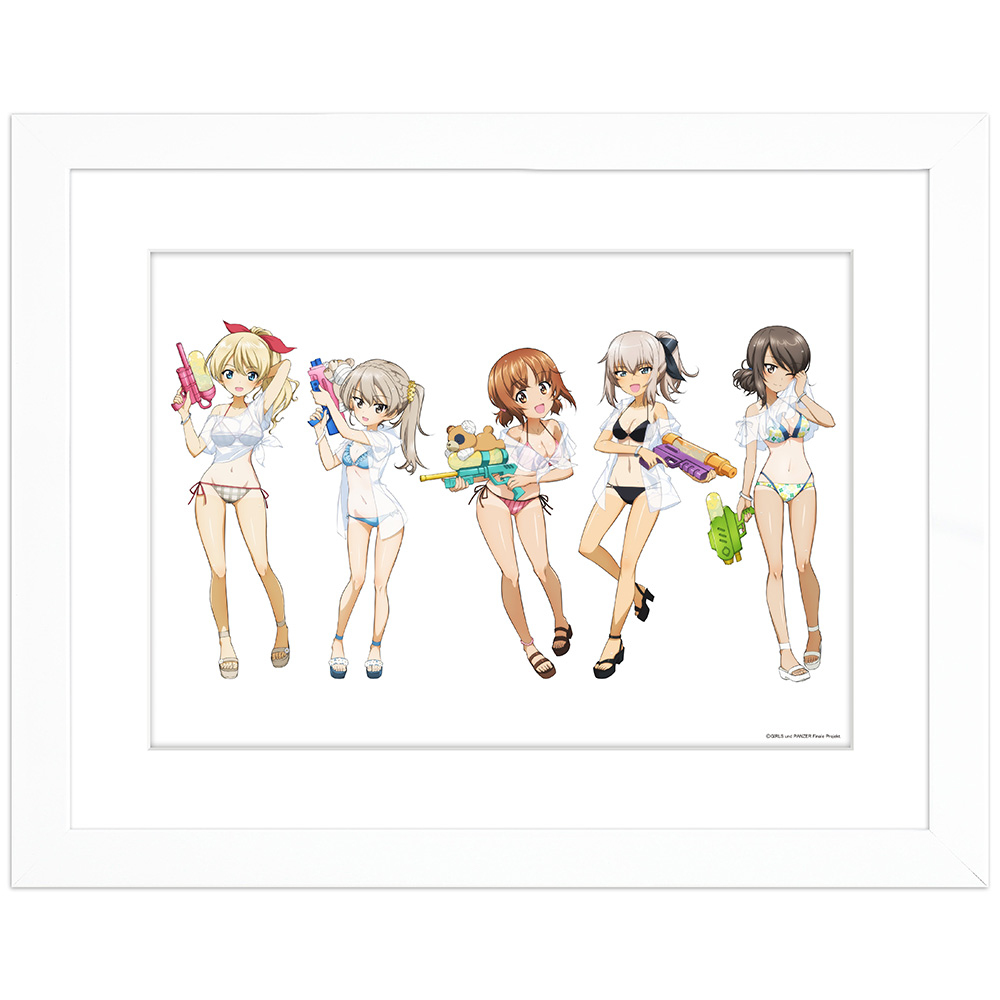 【カーテン魂】ガールズ&パンツァー 最終章 描き下ろしキャラファイングラフ （水鉄砲 日焼けVer.）A4