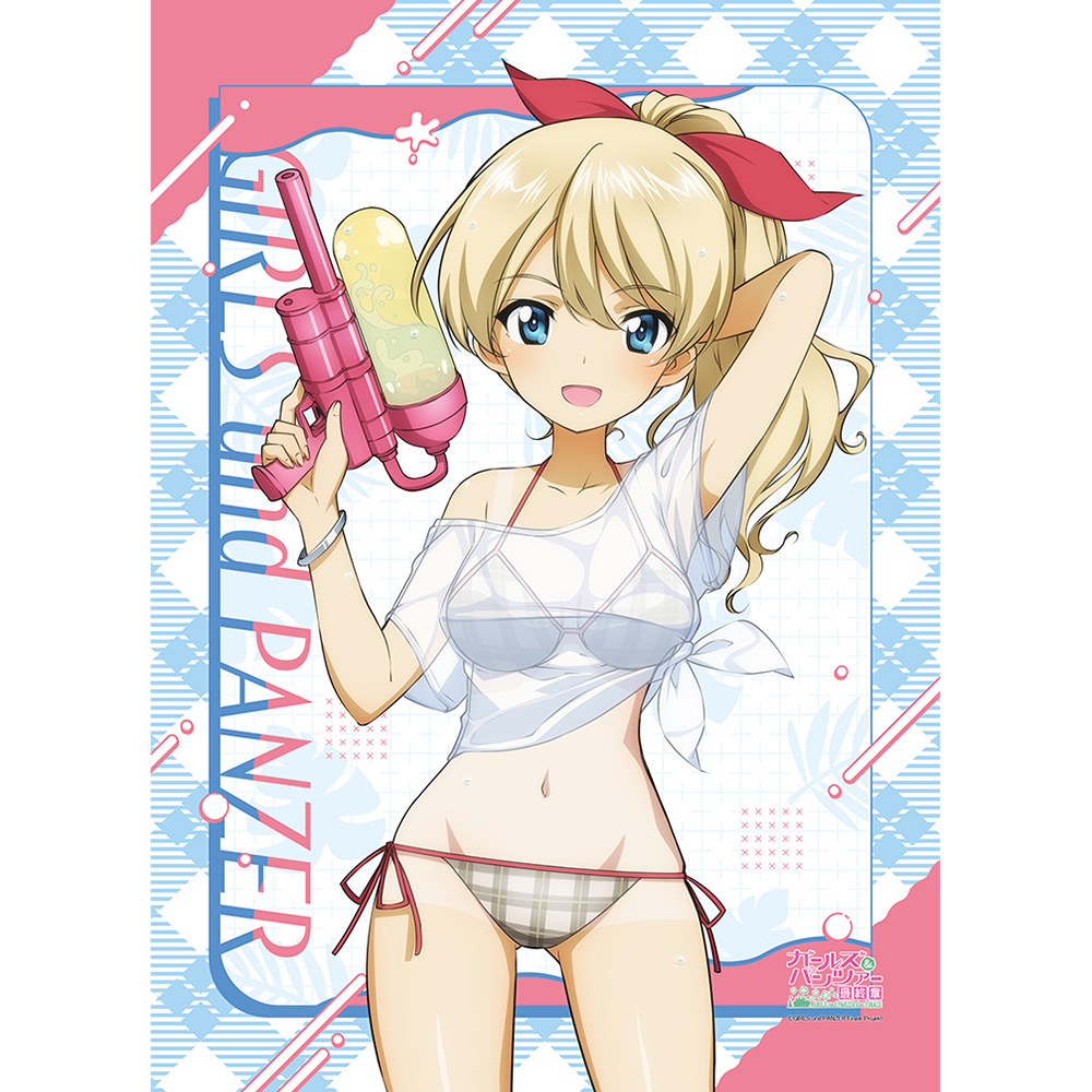 【カーテン魂】ガールズ&パンツァー 最終章 描き下ろしB2タペストリー （ダージリン/水鉄砲 日焼けVer.）