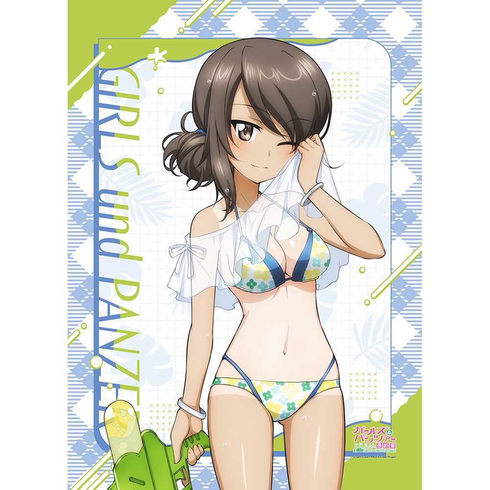 【カーテン魂】ガールズ&パンツァー 最終章 描き下ろしB2タペストリー （ミカ/水鉄砲 日焼けVer.）