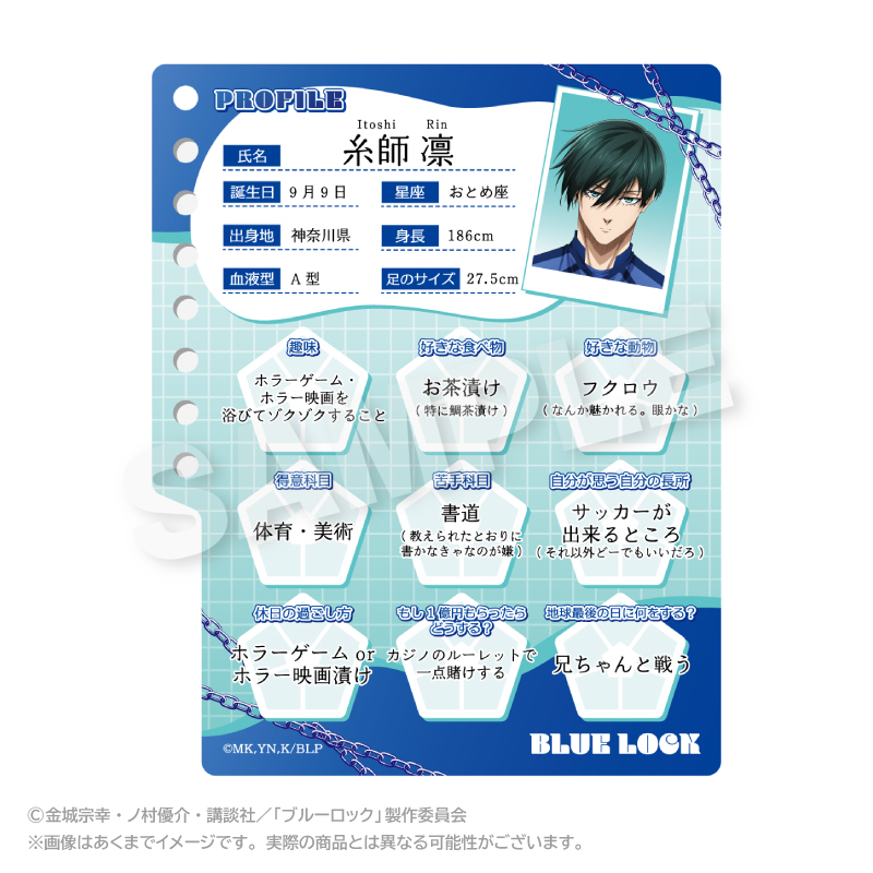【ステラノーツ】ブルーロック プロフィール帳風キーホルダー 糸師 凛