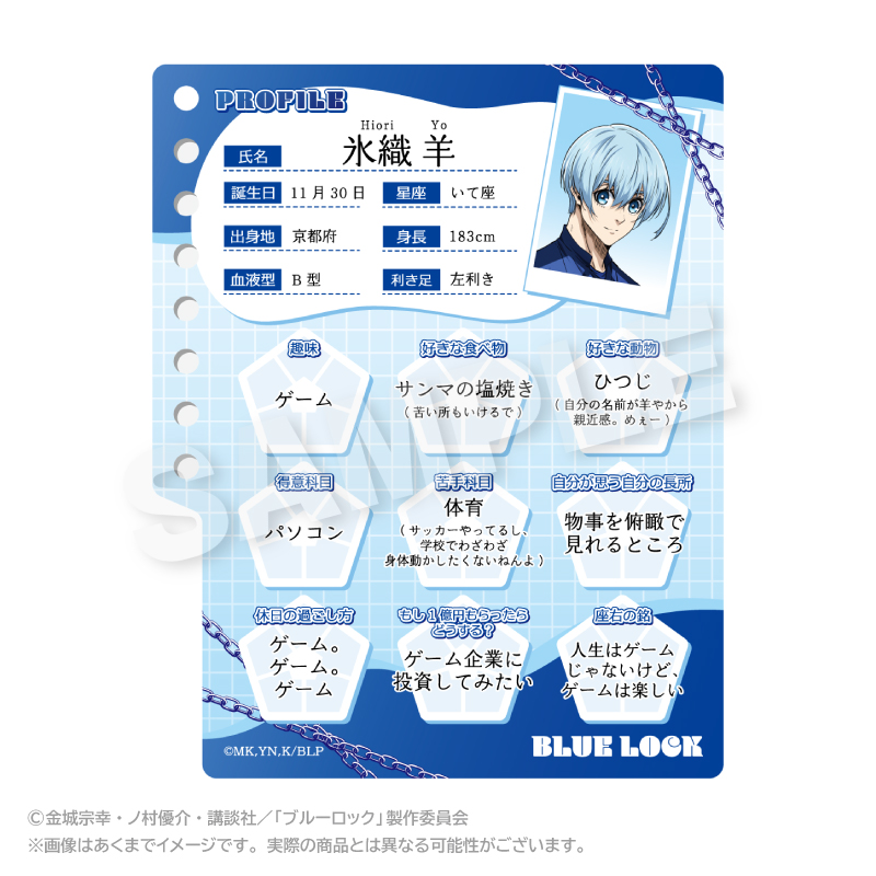 【ステラノーツ】ブルーロック プロフィール帳風キーホルダー 氷織 羊
