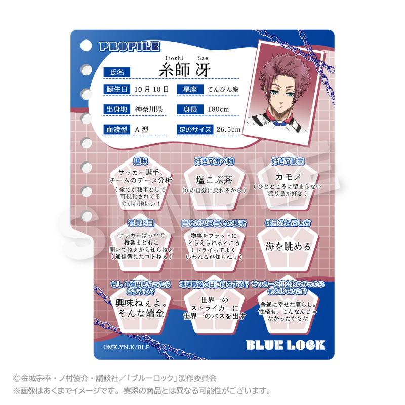 【ステラノーツ】ブルーロック プロフィール帳風キーホルダー 糸師 冴