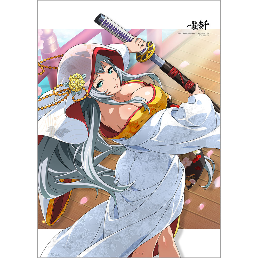 【カーテン魂】一騎当千 B2タペストリー（趙雲子龍/白無垢の美相）Wスエード