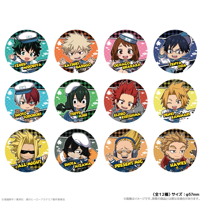 【クリーク・アンド・リバー】『僕のヒーローアカデミア』 ミニキャラ缶バッジ 海の生きものたちと一緒にPLUS ULTRA 1BOX入数：12