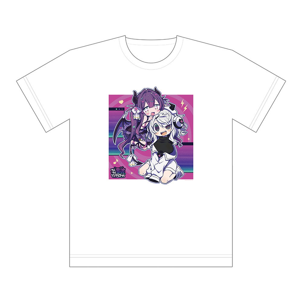 【カーテン魂】ゆんゆん電波シンドローム 描き下ろしTシャツ（Qちゃん＆ゆんゆん）Mサイズ