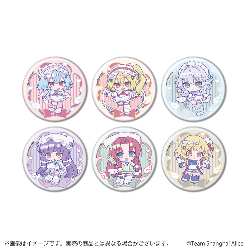 【A3】缶バッジ「東方Project」12/天使界隈ver. ブラインド（全6種）（ミニキャライラスト） 1BOX入数：6