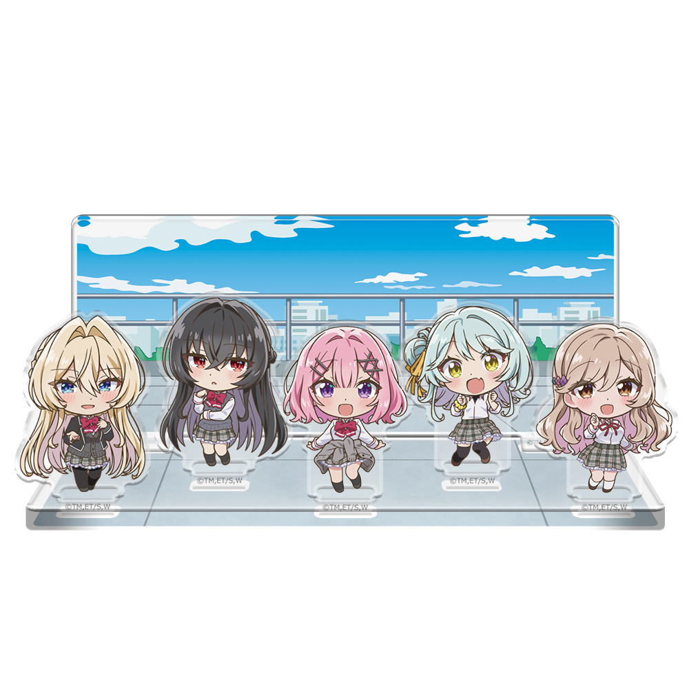 【アズメーカー】わたしが恋人になれるわけないじゃん、ムリムリ！（※ムリじゃなかった！？） アクリルジオラマ れな子＆真唯＆紫陽花＆紗月＆香穂