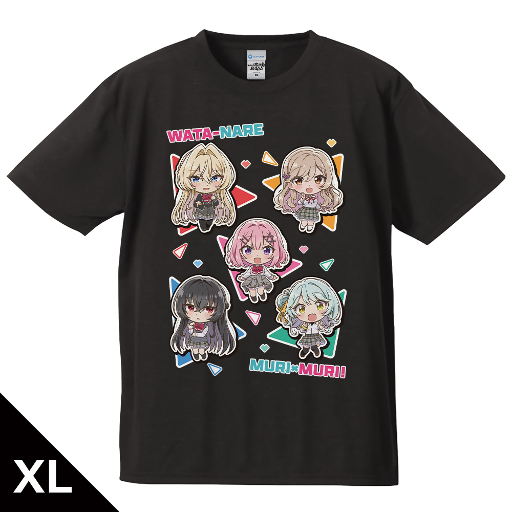 【アズメーカー】わたしが恋人になれるわけないじゃん、ムリムリ！（※ムリじゃなかった！？） Tシャツ れな子＆真唯＆紫陽花＆紗月＆香穂 デフォルメver. XLサイズ
