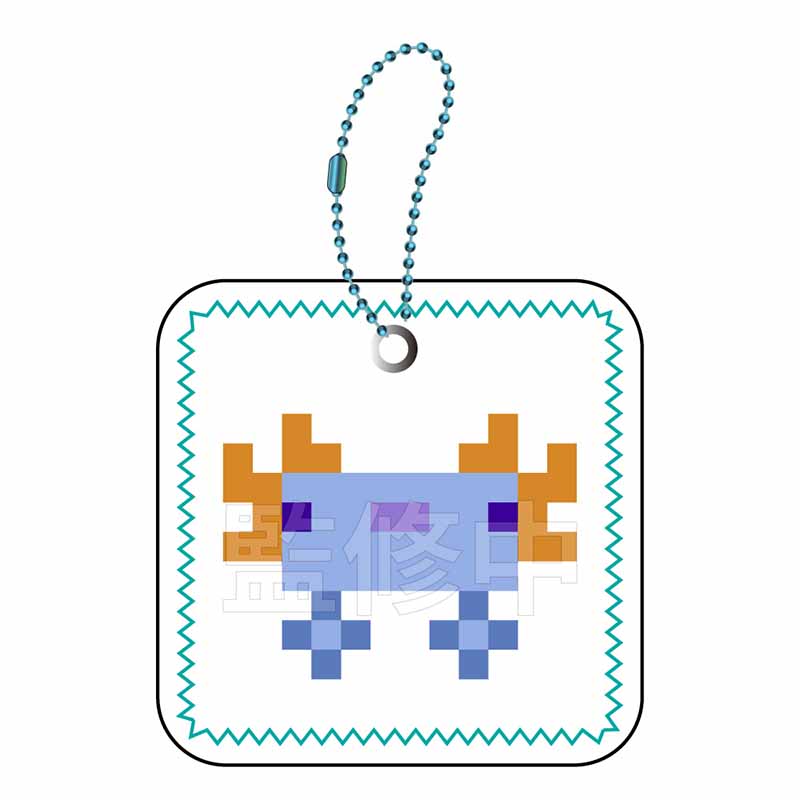 【ラムネラボ】マインクラフト むにぺちょ スクィーズキーホルダー ウーパールーパー（ブルー）
