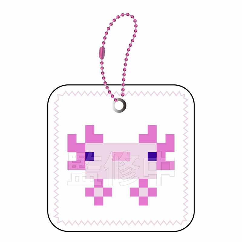 【ラムネラボ】マインクラフト むにぺちょ スクィーズキーホルダー ウーパールーパー（ピンク）