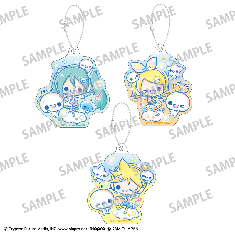 【カミオジャパン】初音ミク×ぷくぷくあわわちゃん アクリルキーホルダーセット 初音ミク・鏡音リン・鏡音レン