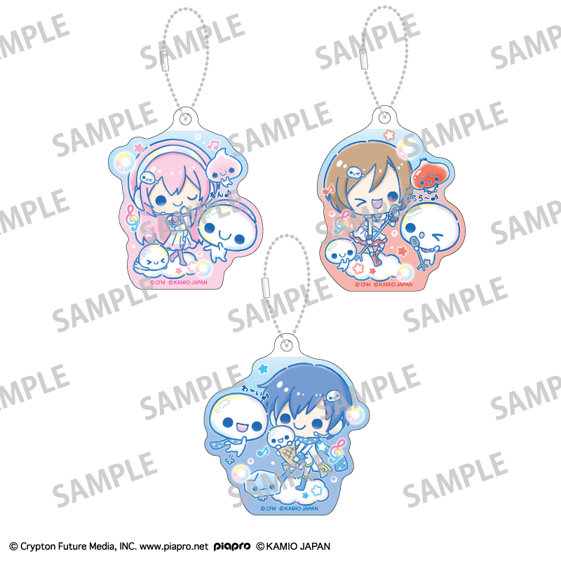 【カミオジャパン】初音ミク×ぷくぷくあわわちゃん アクリルキーホルダーセット 巡音ルカ・MEIKO・KAITO