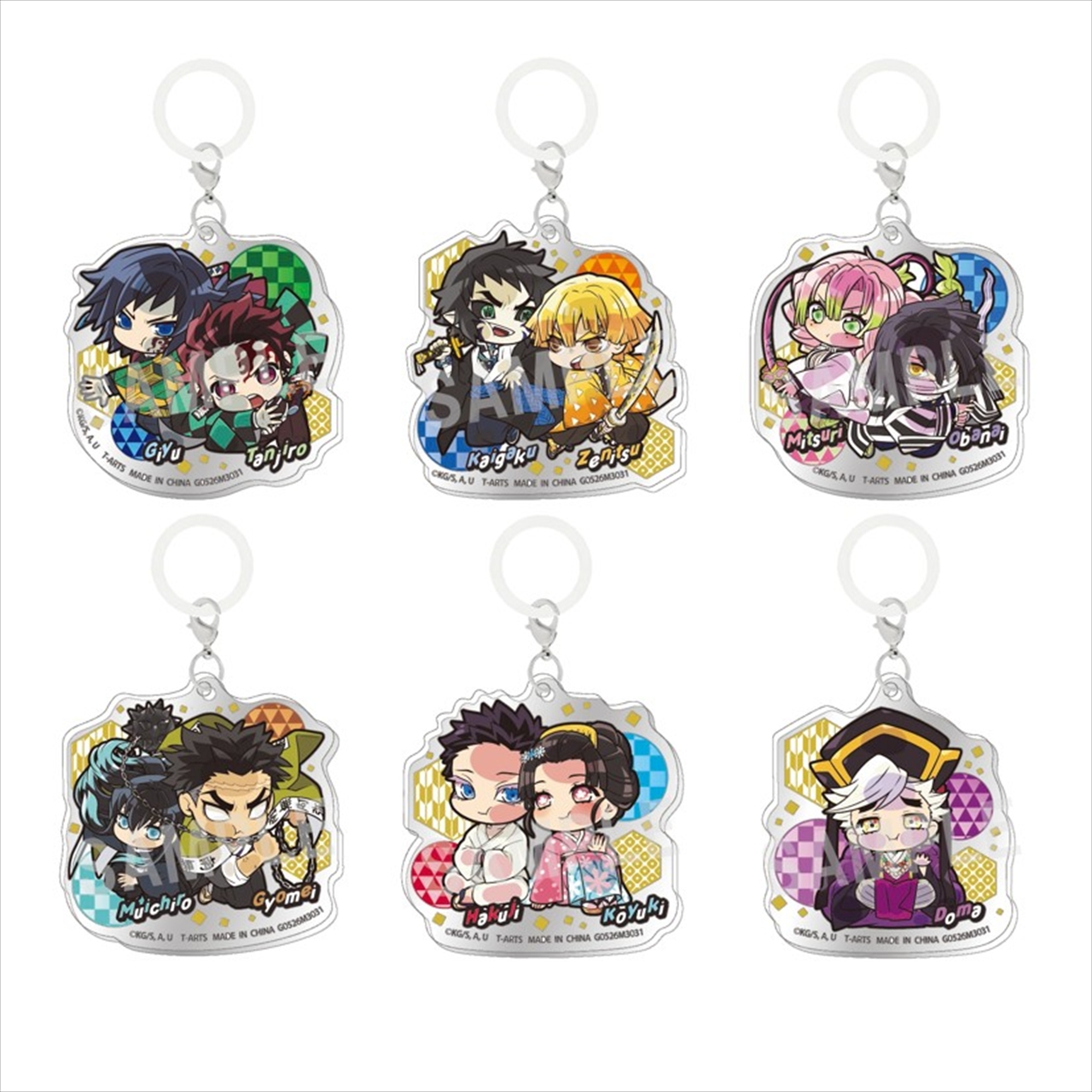 【タカラトミーアーツ】ぴた！でふぉめ鬼滅の刃無限城編弐トレーディングアクリルめじるしチャーム 1BOX入数：6