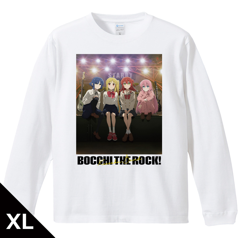【アズメーカー】ぼっち・ざ・ろっく！ リブ付ロングスリーブTシャツ ひとり＆虹夏＆リョウ＆郁代 XLサイズ