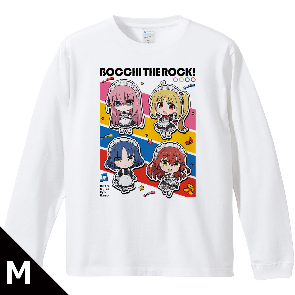 【アズメーカー】ぼっち・ざ・ろっく！ リブ付ロングスリーブTシャツ ひとり＆虹夏＆リョウ＆郁代 メイド服ver. Mサイズ