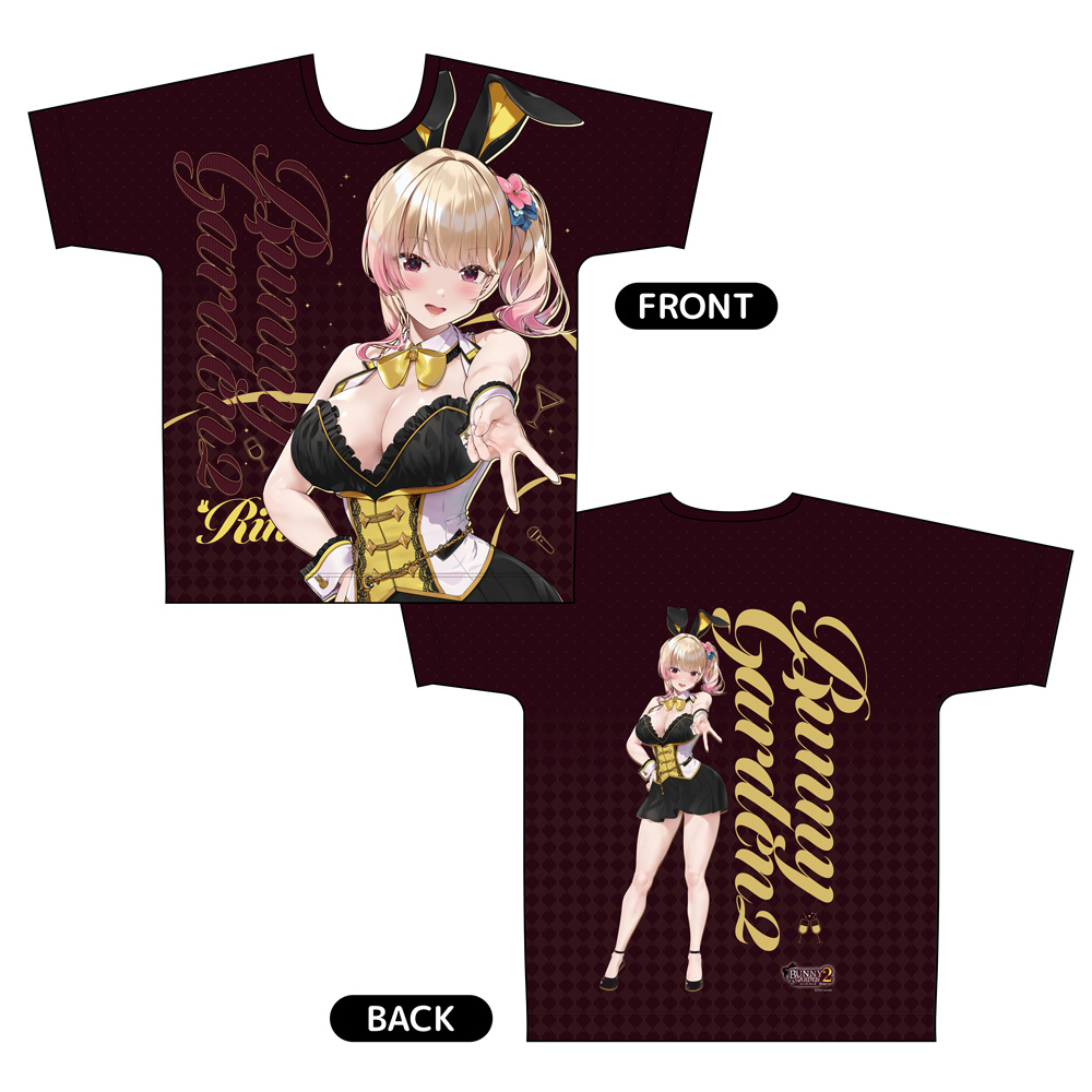 【カーテン魂】バニーガーデン2 フルグラフィックTシャツ（凜）Lサイズ