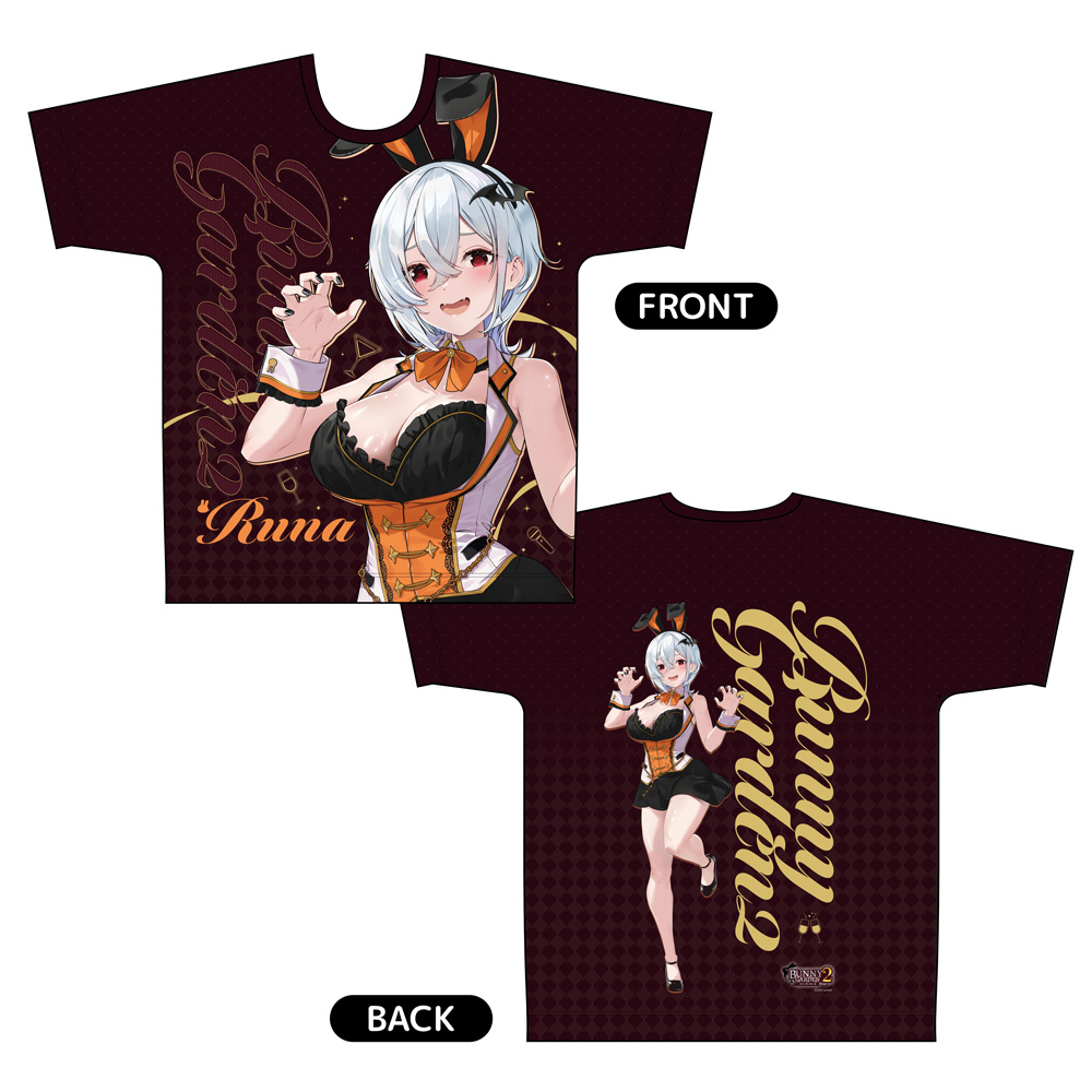 【カーテン魂】バニーガーデン2 フルグラフィックTシャツ（瑠那）Lサイズ