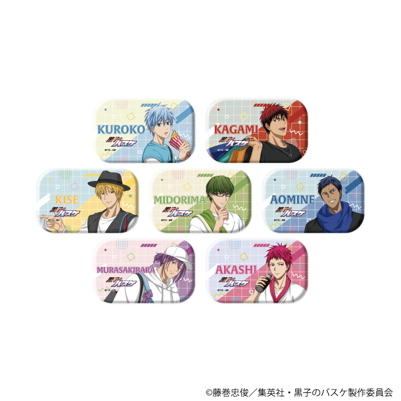 【A3】スクエア缶バッジ（横長）「黒子のバスケ」01/ストリートショッピングver. ブラインド（全7種）（描き下ろしイラスト） 1BOX入数：7