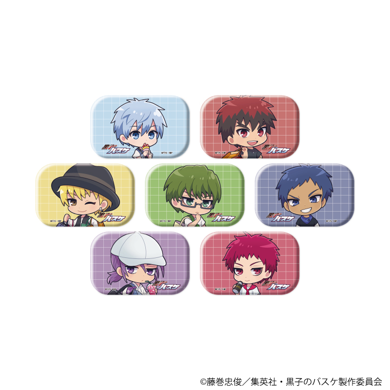 【A3】スクエア缶バッジ（横長）「黒子のバスケ」02/ストリートショッピングver. ブラインド（全7種）（ミニキャライラスト） 1BOX入数：7