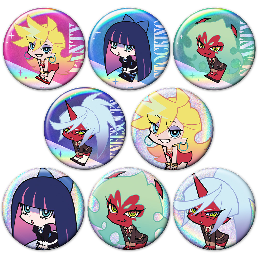 【アズメーカー】New PANTY ＆ STOCKING with GARTERBELT つんぴっつトレーディングホログラム缶バッジ 全8種 1BOX入数：8