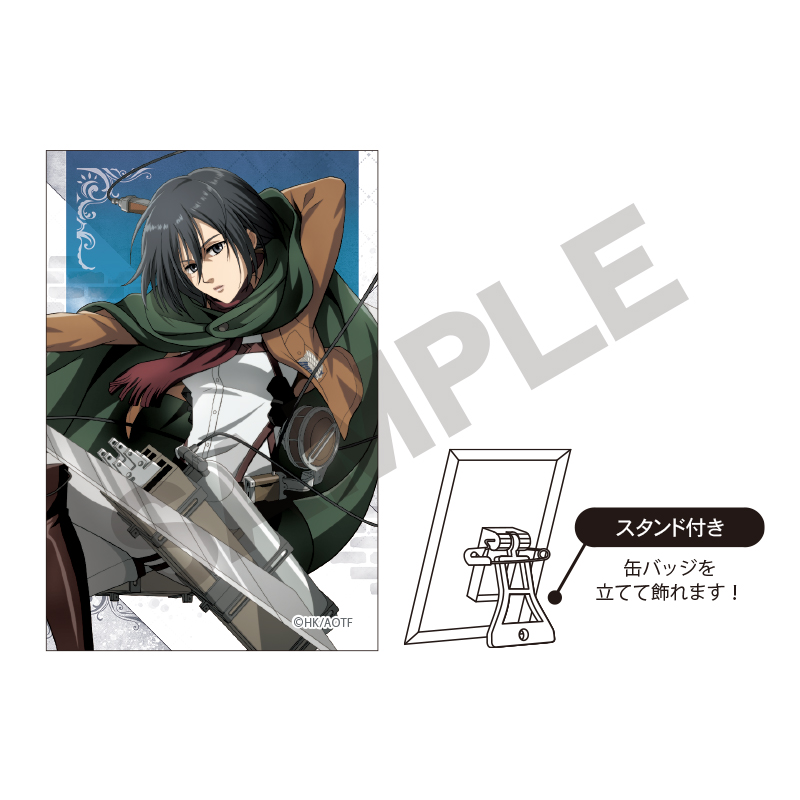 【クラックス】進撃の巨人 アート缶バッジ ミカサ アクション