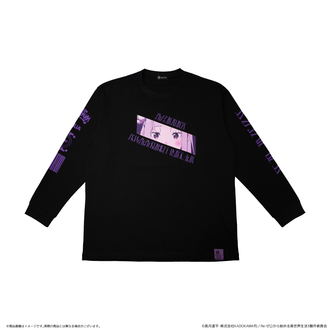 【Smarprise】Re：ゼロから始める異世界生活_Mサイズ_AMICIS エミリアロングTシャツ 黒