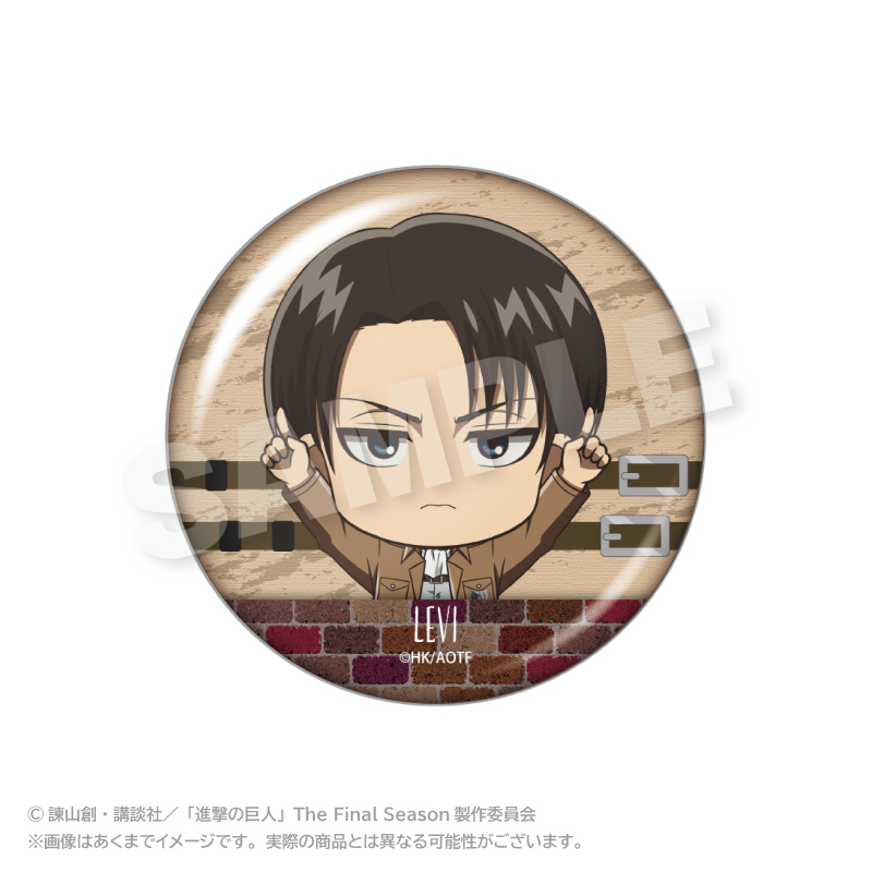 【ステラノーツ】進撃の巨人 ぽいんつ缶バッジ リヴァイ
